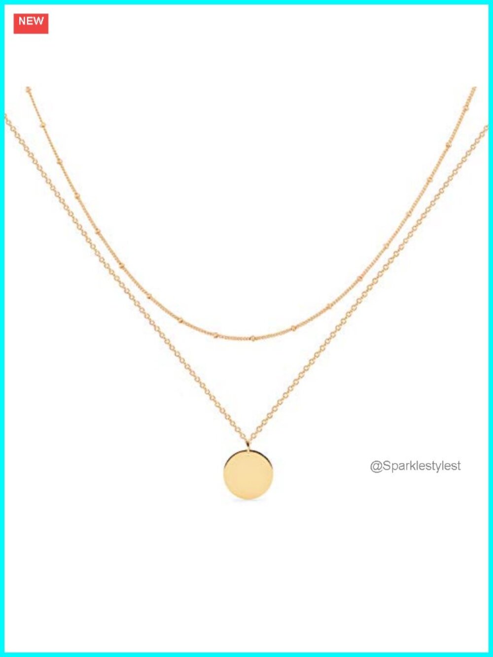 Gold plated dainty pendant layered necklaces